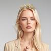 Shiny Baroque Crown Gold Rhinestone Crown Luxury Princess Tiara  Dress Accessories