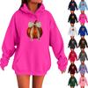 Women's Long-sleeved  Oversized Dropped Shoulder Sleeves Women's Hooded Halloween Print Plush Sweatshirt