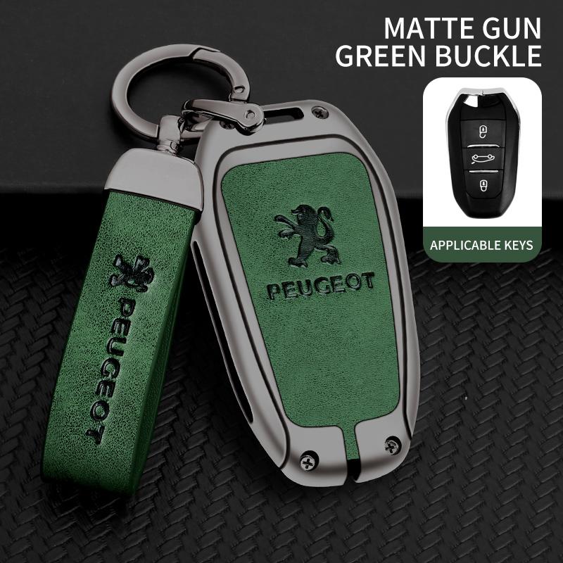Zinc Alloy Leather Car Smart Remote Key Case Cover Shell Bag for Peugeot 308 408 508 2008 3008 4008 5008 Keychain Accessories