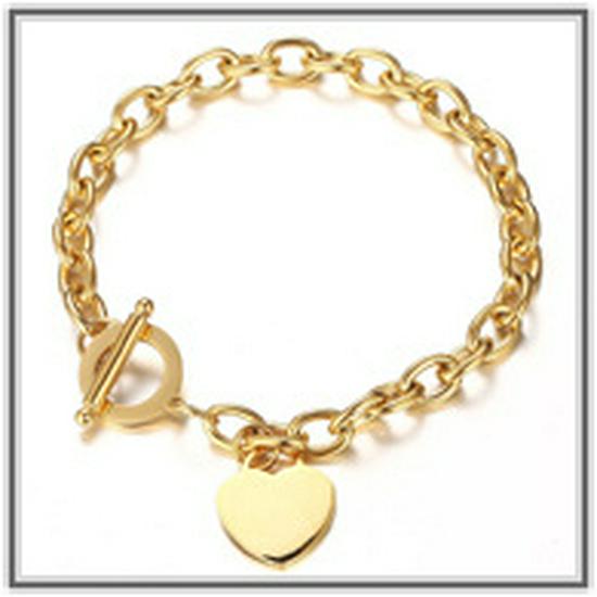 Trendy Stainless Steel Charm Bracelet with OT Buckle
