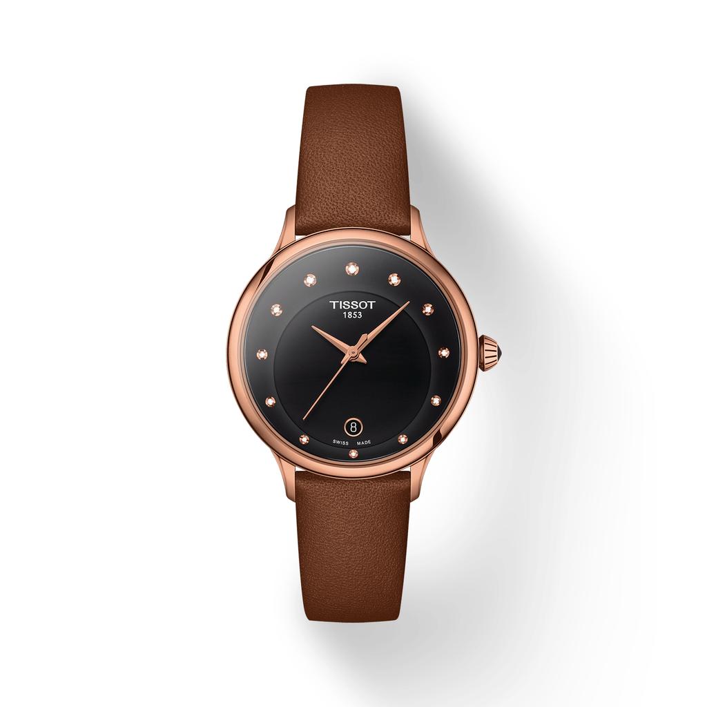 Tissot Старые Часы Кожаный Ремешок черный Циферблат Мужские Модные Часы T133.210.36.056.00