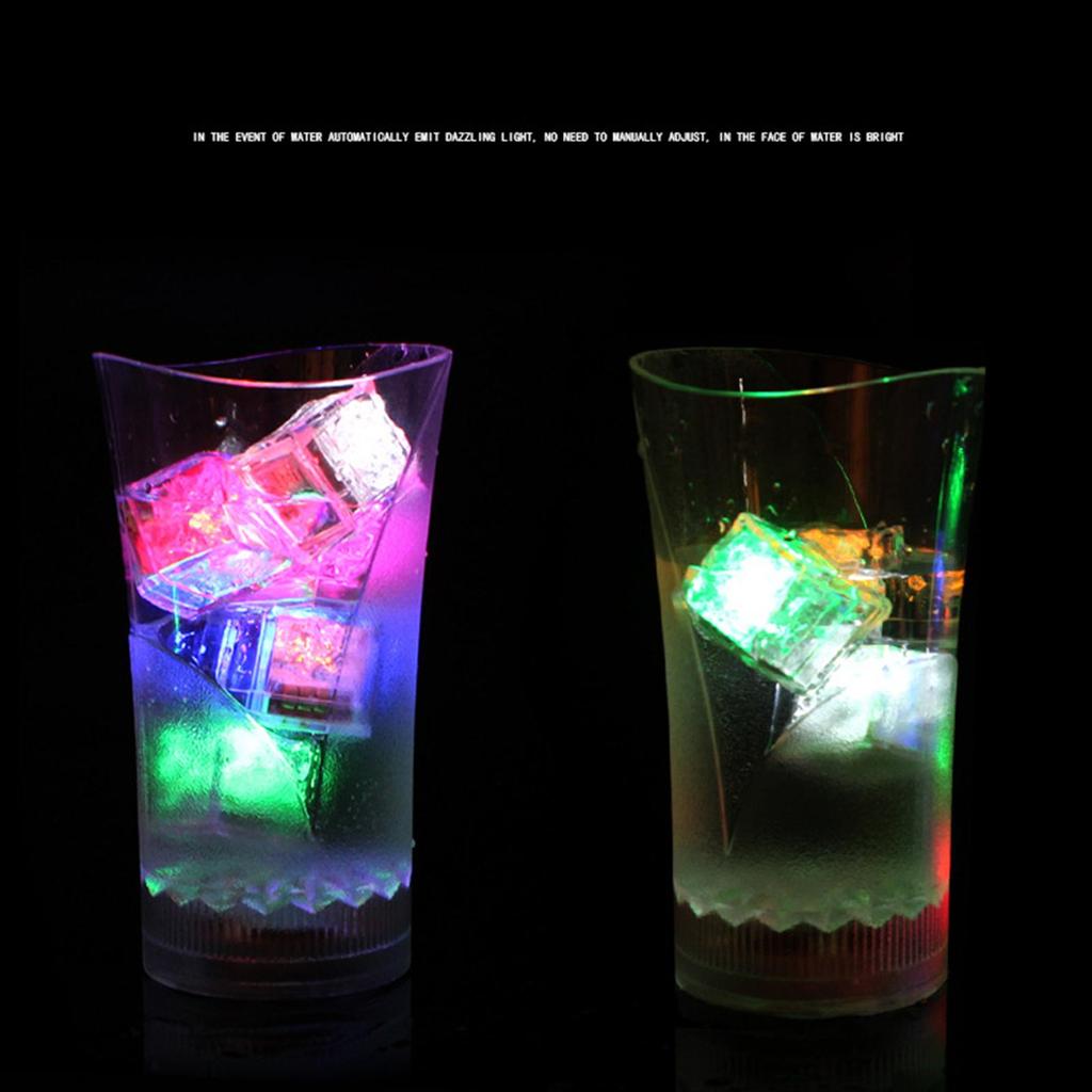 12 Pcs Multicolor Luminous Touch Ice Cubes Fun Party Favors Liquid Activated Bar Wedding Supplies