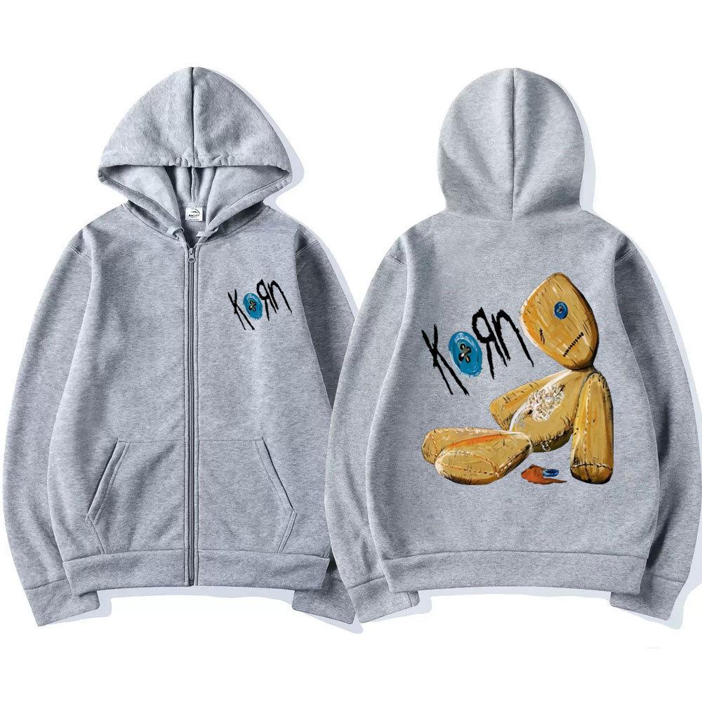 Korn выпускает рок-группу New Black Zipper Women Unisex Hoodie Metal Gothic