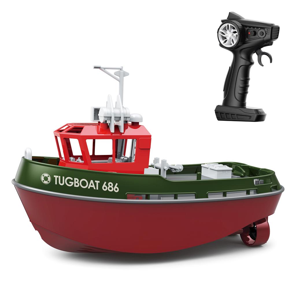 Remote Control Boat, 1:72 Remote Control Boat for Pool & Lake, 2.4GHz Remote Control Tugboat for