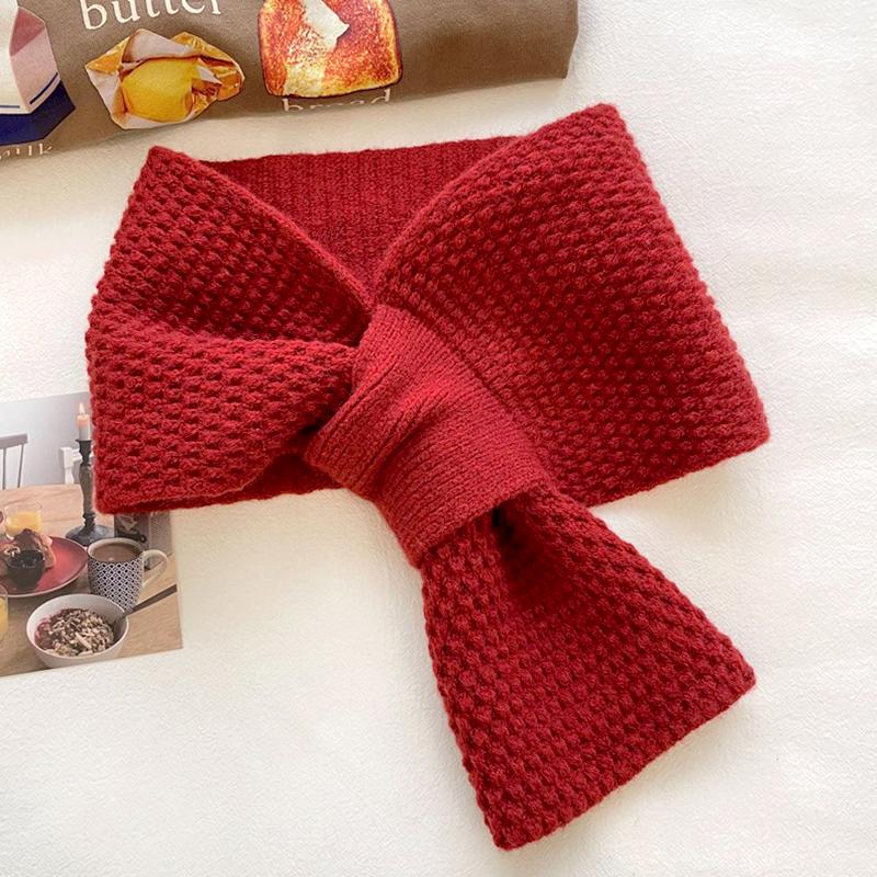 1 шт. модный вязаный шарф однотонный крестообразный шарф зимний теплый ветрозащитный шейный платок защита шеи