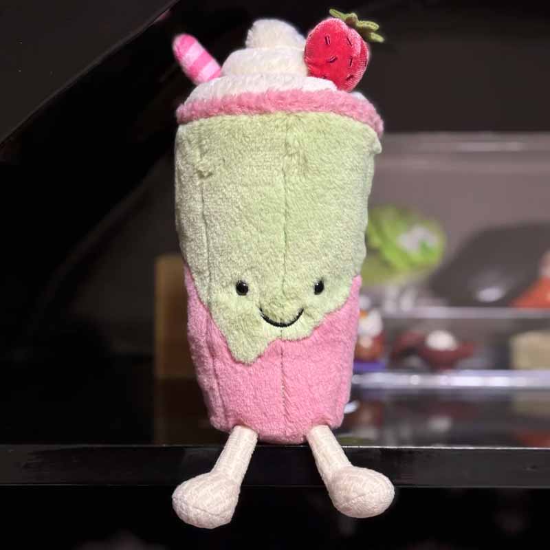 Jc Cute Strawberry Matcha Latte Plush Toys Stuffed Animal Soft And Comfortable Sofa Pillow Desktop Ornament Surprise Gifts