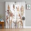 Dandelion And Butterfly Tulle Curtains for Living Room Bedroom Modern Voile Curtain Kitchen Chiffon Sheer Curtains