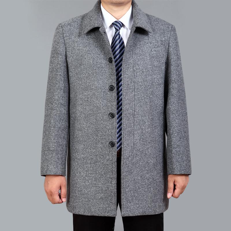 Men Wool Coat Autumn Winter Wool Overcoat Woolen Jacket Male Pea Coat Plus Size 7XL