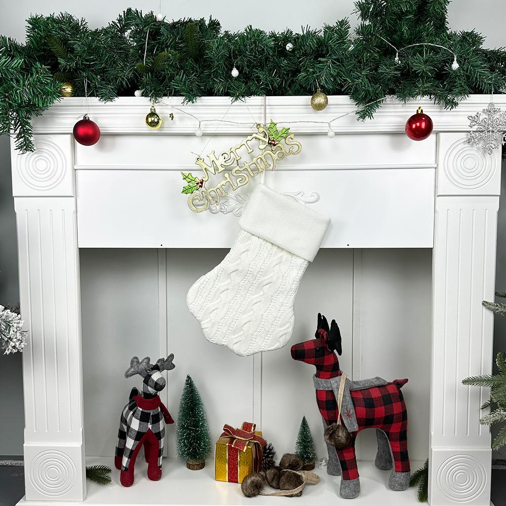 Christmas socks, gift bags, Christmas tree decorations, knitted Christmas tree pendants