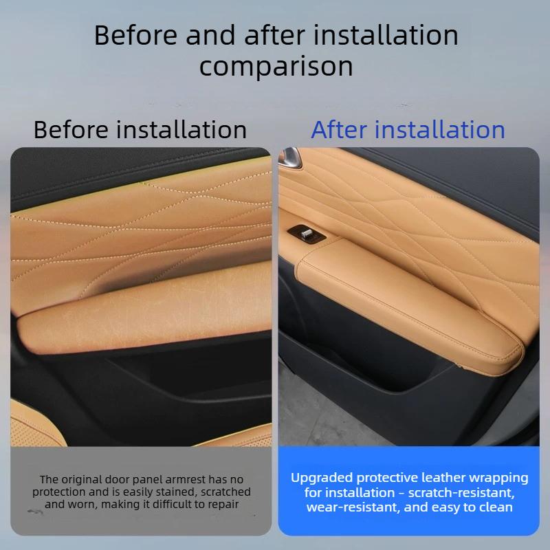 Door Handle Armrest Leather Cover, Original Color Protective Pad Auto Interior Parts for Geely Galaxy Starship 7