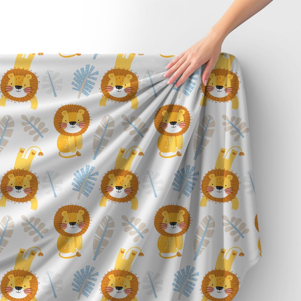 Royal Samt Stoff Polyester Zum Nähen - Motiv Löwe