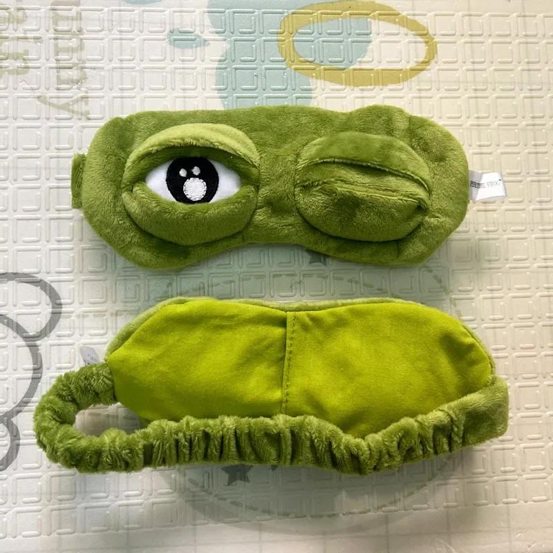Shade Eye Patch Women Men Soft Portable Blindfold Travel Eyepatch3D Sad Frog Sleep Mask Natural Sleeping Eyeshade Cover