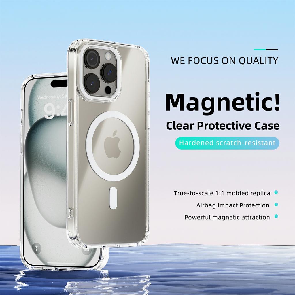 For iPhone 13 Pro Case Compatible with MagSafe Anti Scratch Clear TPU PC Phone Back Cover