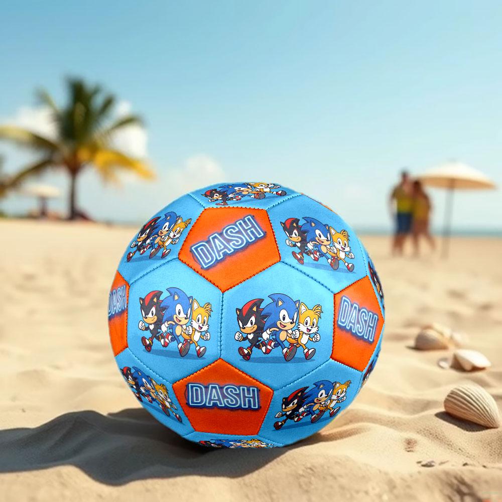 1pc Sonic the Hedgehog Soccer Ball Size 5 Indoor Soccer Ball Fashion Colorful Backyard Game - Great For Sports Fans Gift HE55