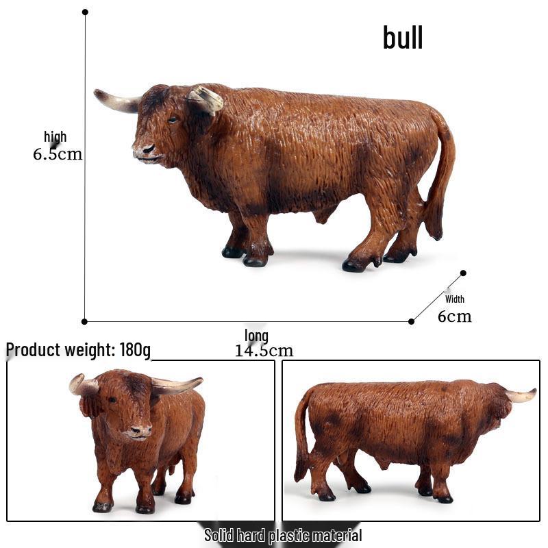 Cognitive Animal Model Toy: Dairy Cow, Buffalo, Yellow Cattle, Rhinoceros, Simmental Bull