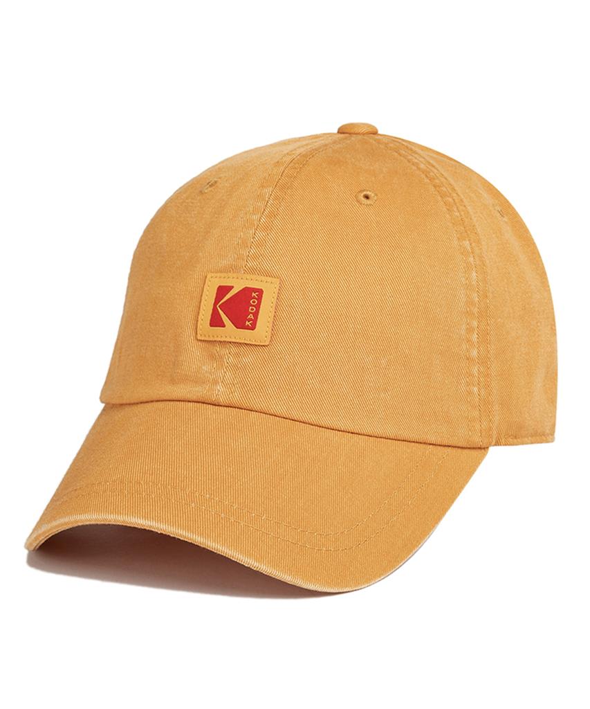 KODAK Квадратный Логотип Свободный Крой Бейсболка Желтая
