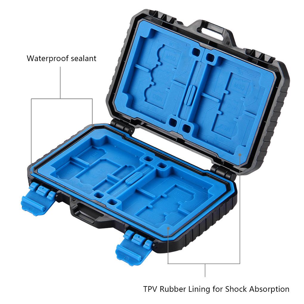 Memory Card Case 4CF + 8SD + 9TF + 1Card PIN + 1Standard SIM + 2Micro-SIM + 2Nano-SIM Phone Card Storage Box