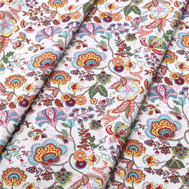 Fresh Printed Light and Thin Skin Friendly Handmade DIY Rich Colors Pure Cotton Floral Print Poplin Fabric Fabric Breathable