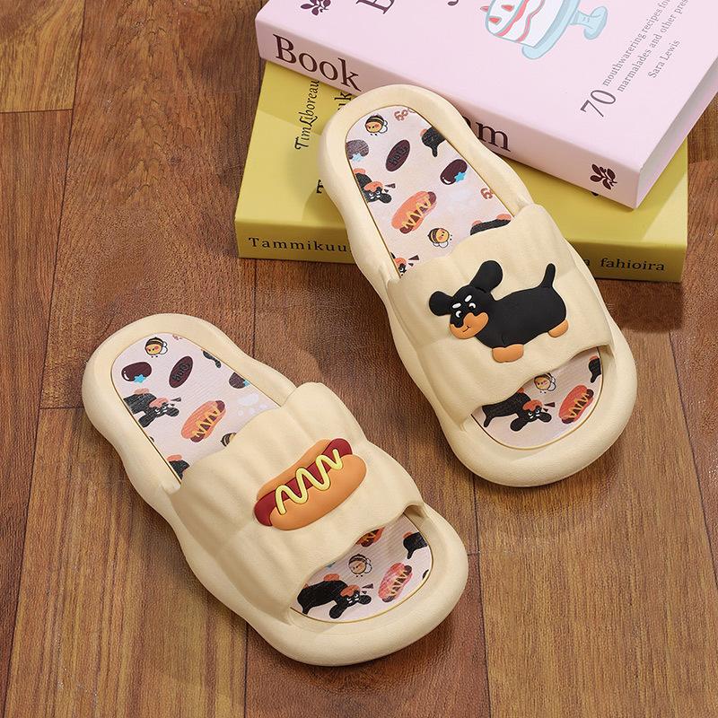 Cartoon Hot Dog Slippers Women Summer Wear Internet Celebrity Ins Trendy New Soft Bottom Home Non-slip Indoor Dormitory Cool Slippers