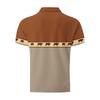 Мужские рубашки в западном стиле с принтом быка, рубашка с цветовыми блоками, воротником и коротким рукавом, повседневные летние топы для гольфа и повседневной носки