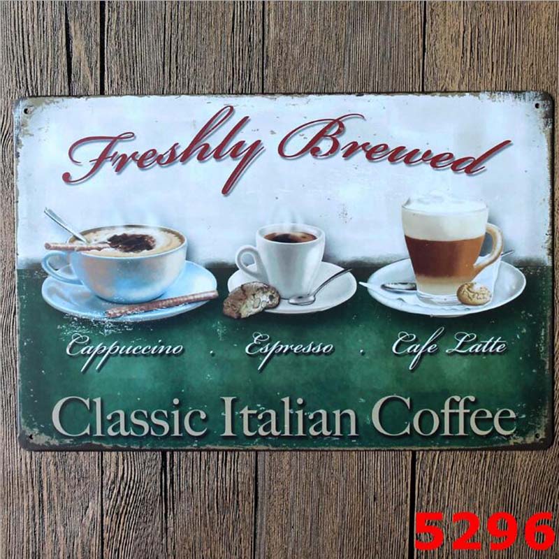 1 шт., Ретро металлический плакат, кофейная вывеска, декор, винтажная жестяная вывеска, художественный плакат с лицензией на дом, металлические пластины для кафе-бара, настенный домашний декор
