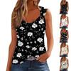 Женская майка с V-образным вырезом, базовая, с принтом, повседневная, струящаяся, без рукавов, с глубокими боковыми вырезами для женщин