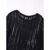 Kaslead New Arrival Women's Fashion Style Cut Out Beaded Mesh Plain Weaving Knitting Tops 4813808