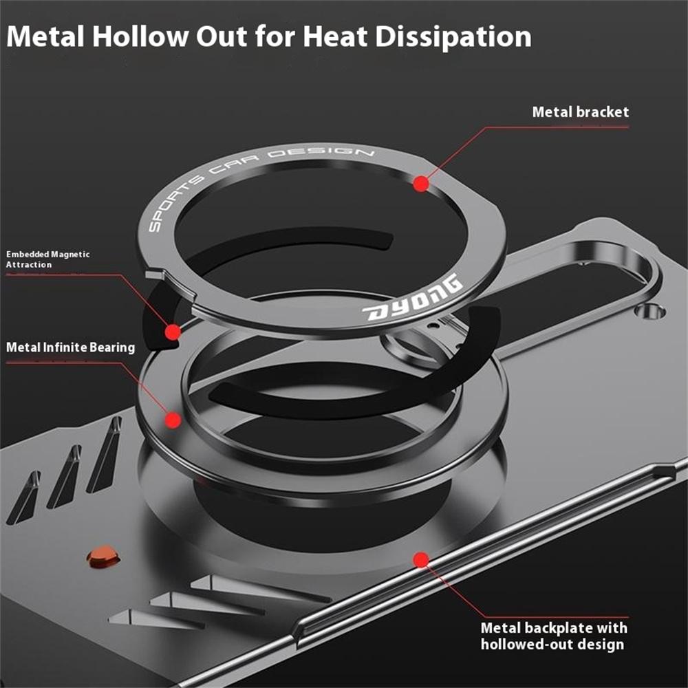 DYONG For Samsung Galaxy Z Fold6 5G Metal Case Frameless Hollow Heat Dissipation Phone Cover with Kickstand