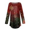 Женская свободная футболка с круглым вырезом и длинными рукавами с принтом в стиле ретро, пуловер на Рождество