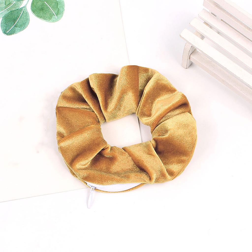 Резинки для волос на молнии, карманные резинки для волос, бархатный браслет для волос со потайной молнией, сумка для хранения помады для ключей, эластичная лента для волос