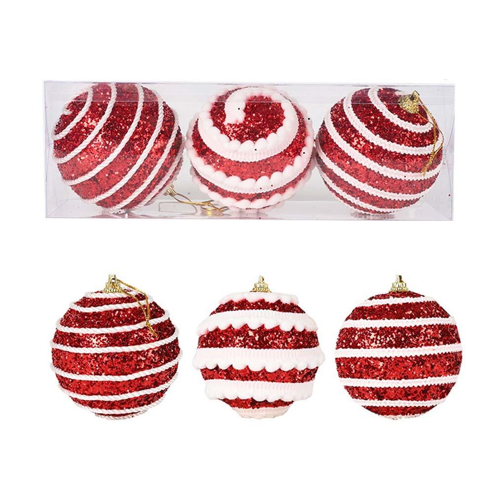 3 шт. 8 см блестящие рождественские шары подвеска пенопласт небьющиеся рождественские подвесные шары набор многоразовые блестящие рождественские елочные украшения