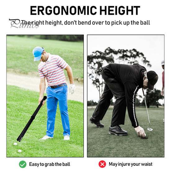 Инструмент для извлечения мячей для гольфа Съемная трубка Инструмент для извлечения мячей для гольфа Алюминиевый сплав Трубка для извлечения мячей Сборщик захватов для мячей Вмещает 21 мяч