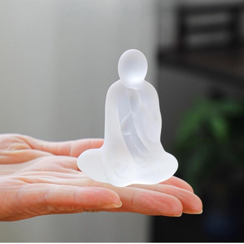 Древний глазурованный маленький монах чайный питомец креативное украшение матовое дзен стекло Татхагата маленькая статуэтка Будды набор для чая кунг-фу чайная церемония