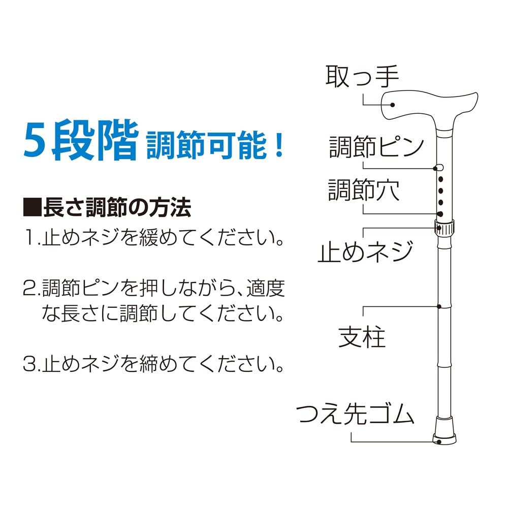 Nakabayashi Алюминиевая трость, складная, тонкая шейка, 5 регулировок высоты, цветочный фиолетовый, RQS-K012FP