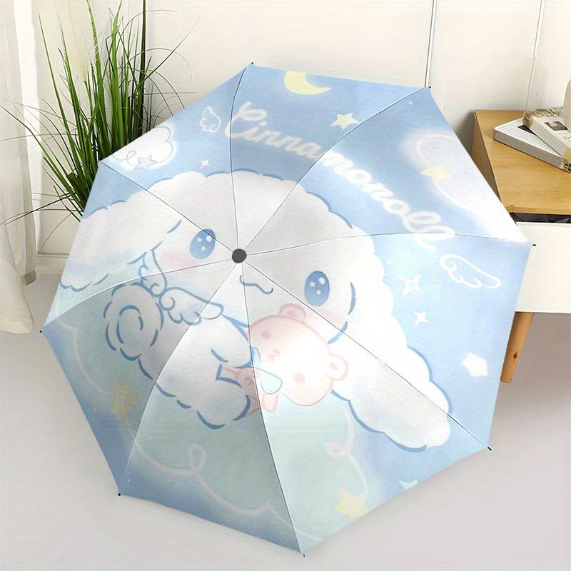 1pc Cinnamoroll & Little Bear Durable Cartoon Folding Umbrella, Portable 3-Fold Compact Umbrella for Men and Women, Suitable for Travel or Daily Use.S