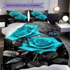 1PC Rose pattern Bedding Quilt Set Quilt Cover Pillowcase Home Decoration Birthday Gift (1 * duvet cover + 2 * pillowcase, without core)