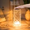 LED Crystal Desk Light Rose Light Projector Bedside Atmosphere Light 3/16 Color Touch Adjustable Night Light Diamond Small Night Light Romantic Gift