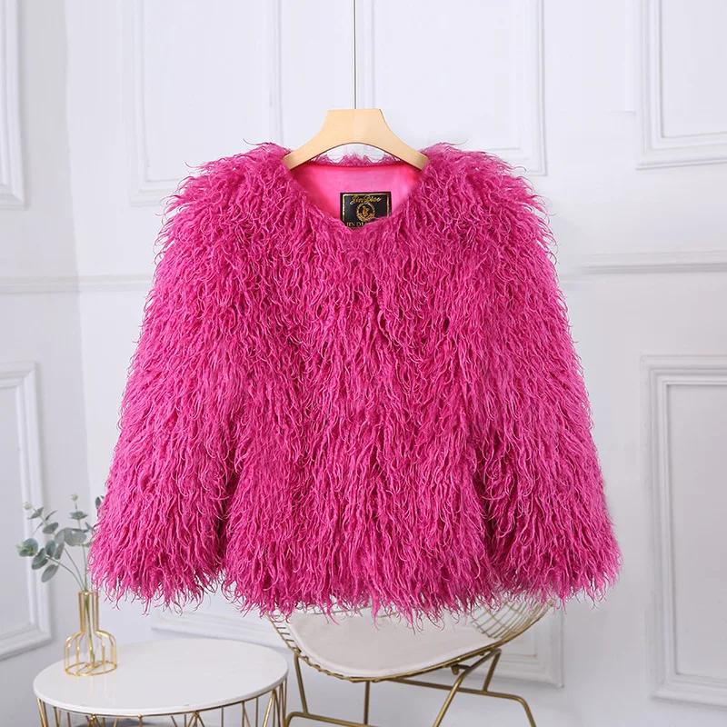 Fashion Luxury Cropped Faux Fur Coat Women's Winter Ins Hot Fluffy Short Faux Fur Jacket Street Style Warm Outwear