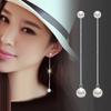 Rear Hanging Chain Ear Cable Imitation Pearl Earrings Tassel Earrings Long Women's Earrings Simple Earrings