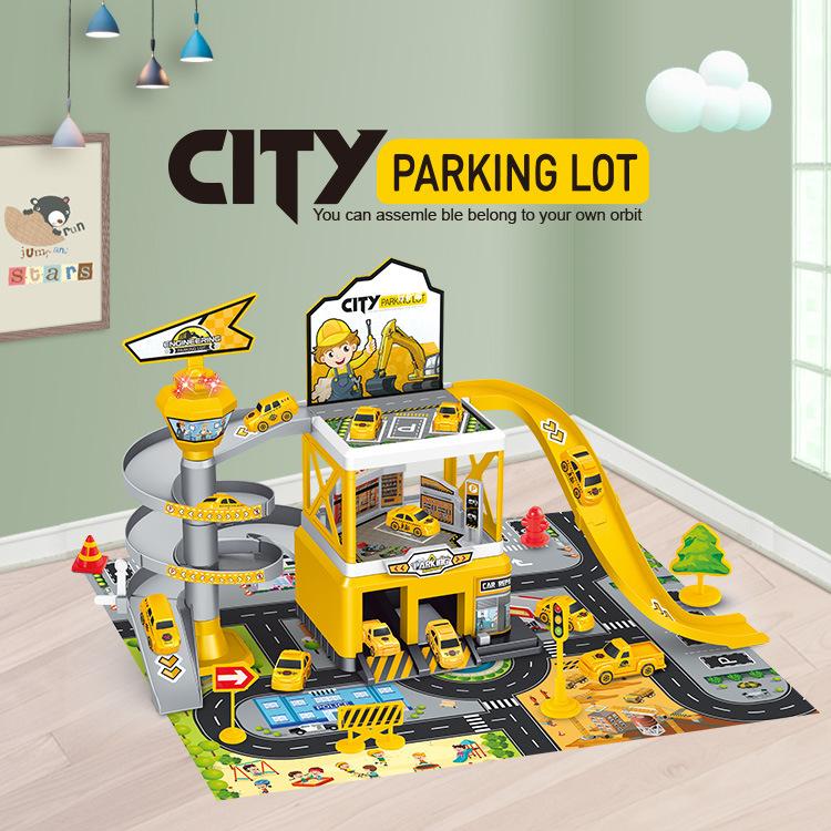 Игрушки Парковка Электрическая Рельсовая Машинка Парковка DIY Собранная Трасса Инерционная Машинка Инженерная Мини-Машина Игрушка Мальчики Дети День Рождения Подарок