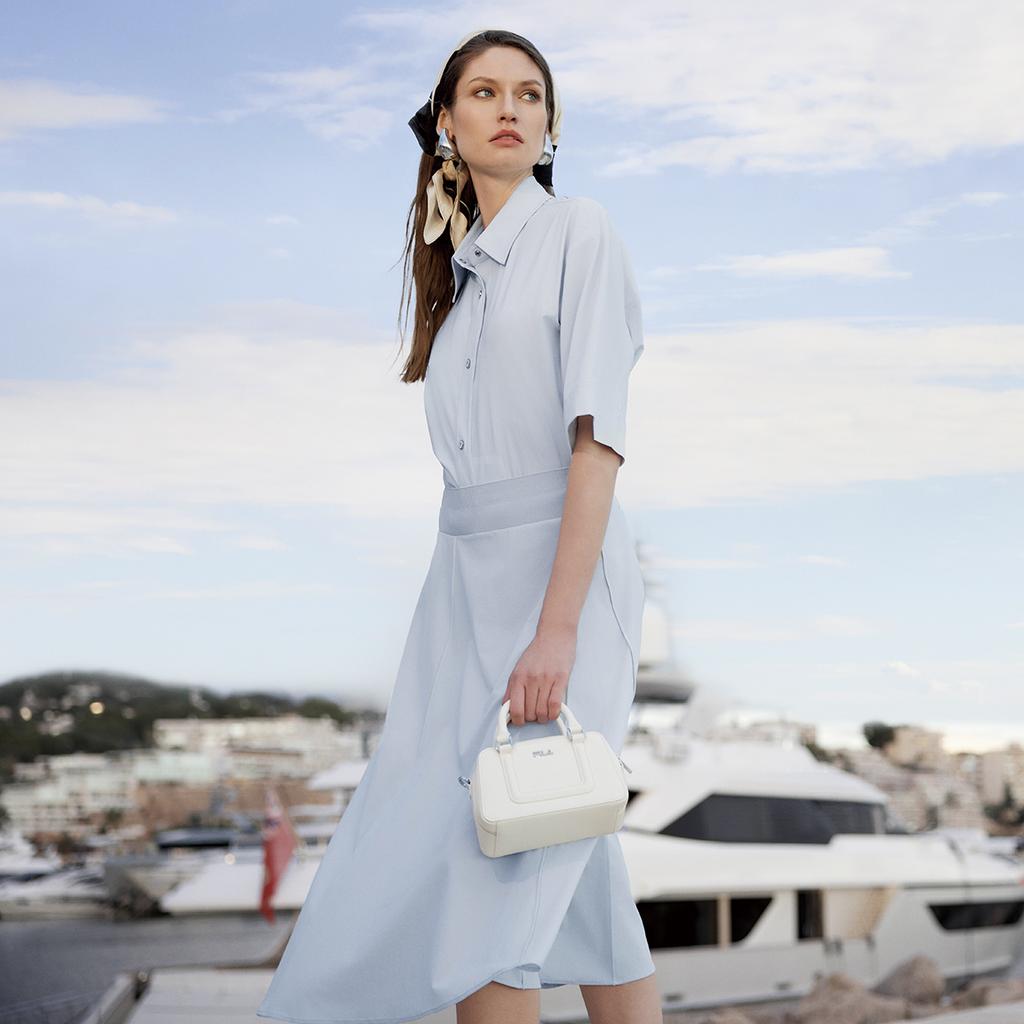 Fila Изумрудный Классический Модный Универсальный Повседневный Простой Удобный Рубашка с коротким рукавом Женские рубашки Земляной серый F11W524403F-GY