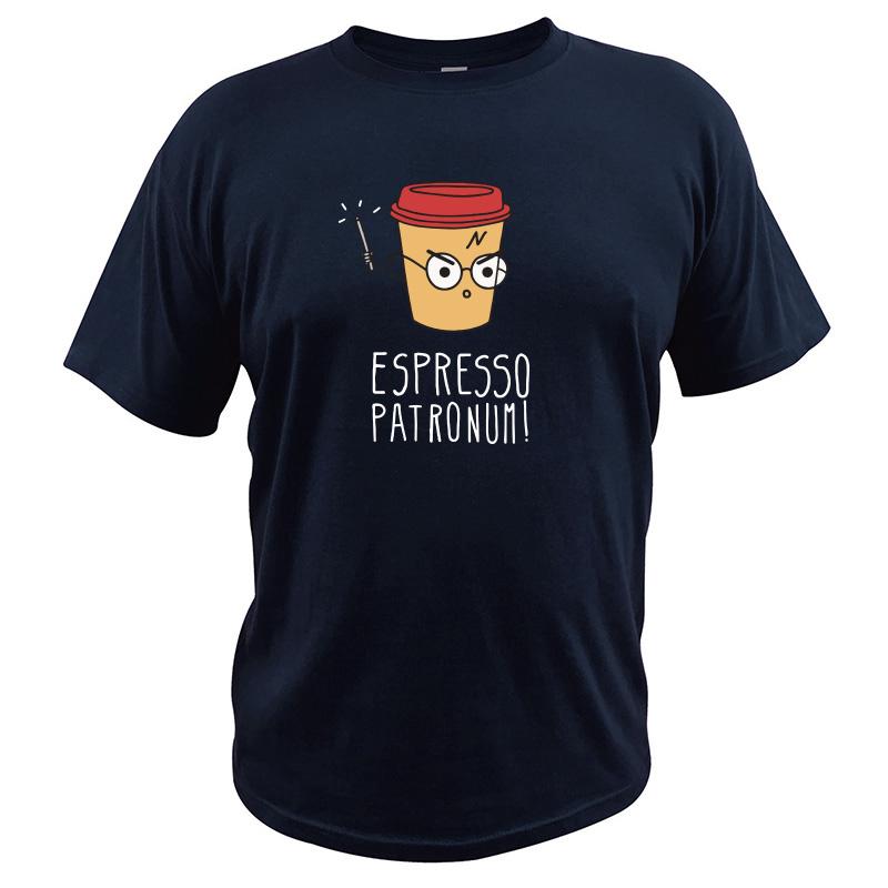 Eu Size Espresso Patronum T Shirt Coffee Joke Humor Cotton Printed Tee Black Spring Summer High