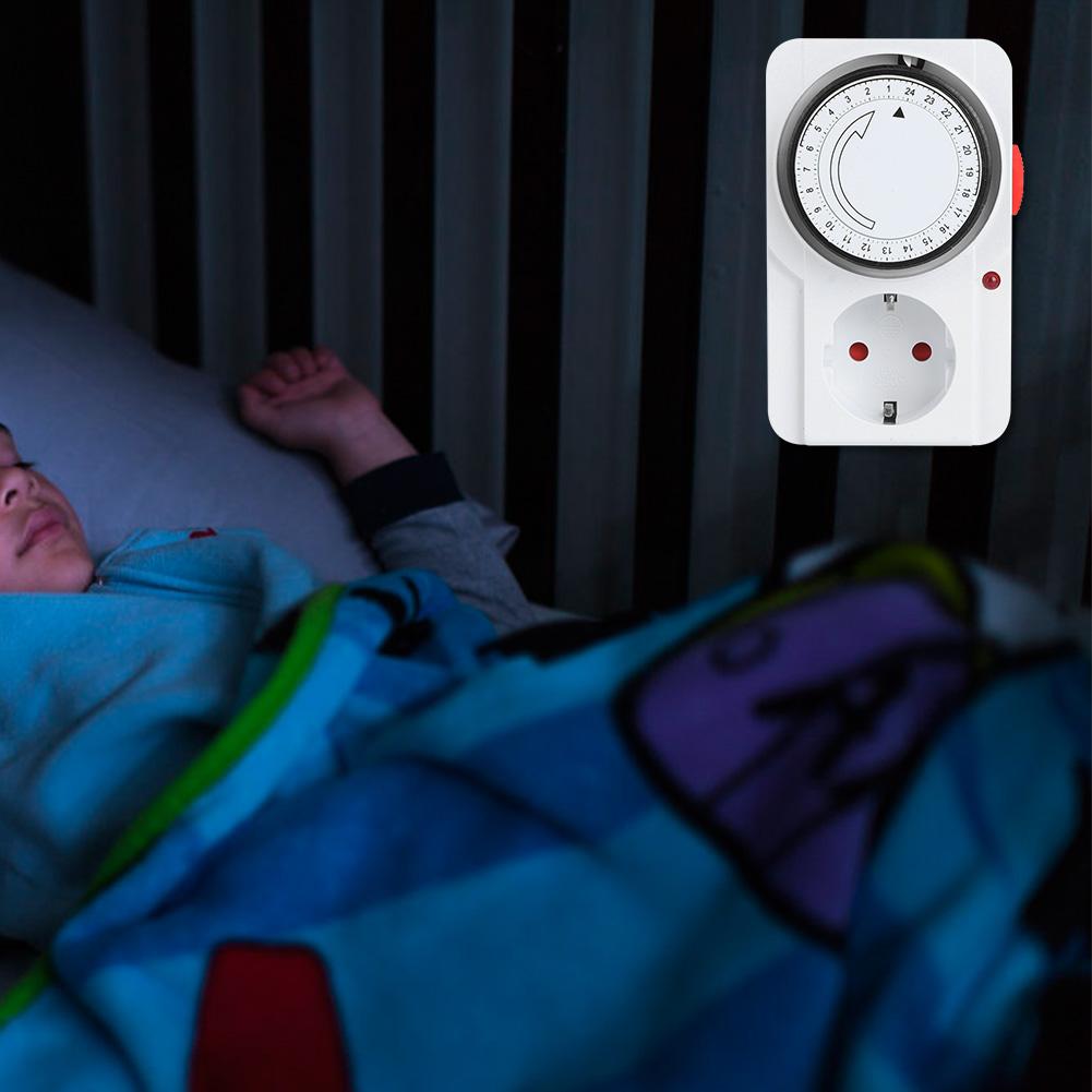 Timer Socket Indoor Mechanical 24 Hour PlugIn Outlet Timer Home Safety Tool