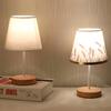 Solid Wood Cloth Nordic Decorative Table Bedroom Bedside Lamp Simple Creative Remote Control Small Night Light Energy Saving Led