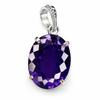 Натуральный фиолетовый сапфир 27 карат стерлинговое серебро 925 пробы овальная подвеска СЕРТИФИЦИРОВАННЫЕ драгоценные камни my.pd-14-k