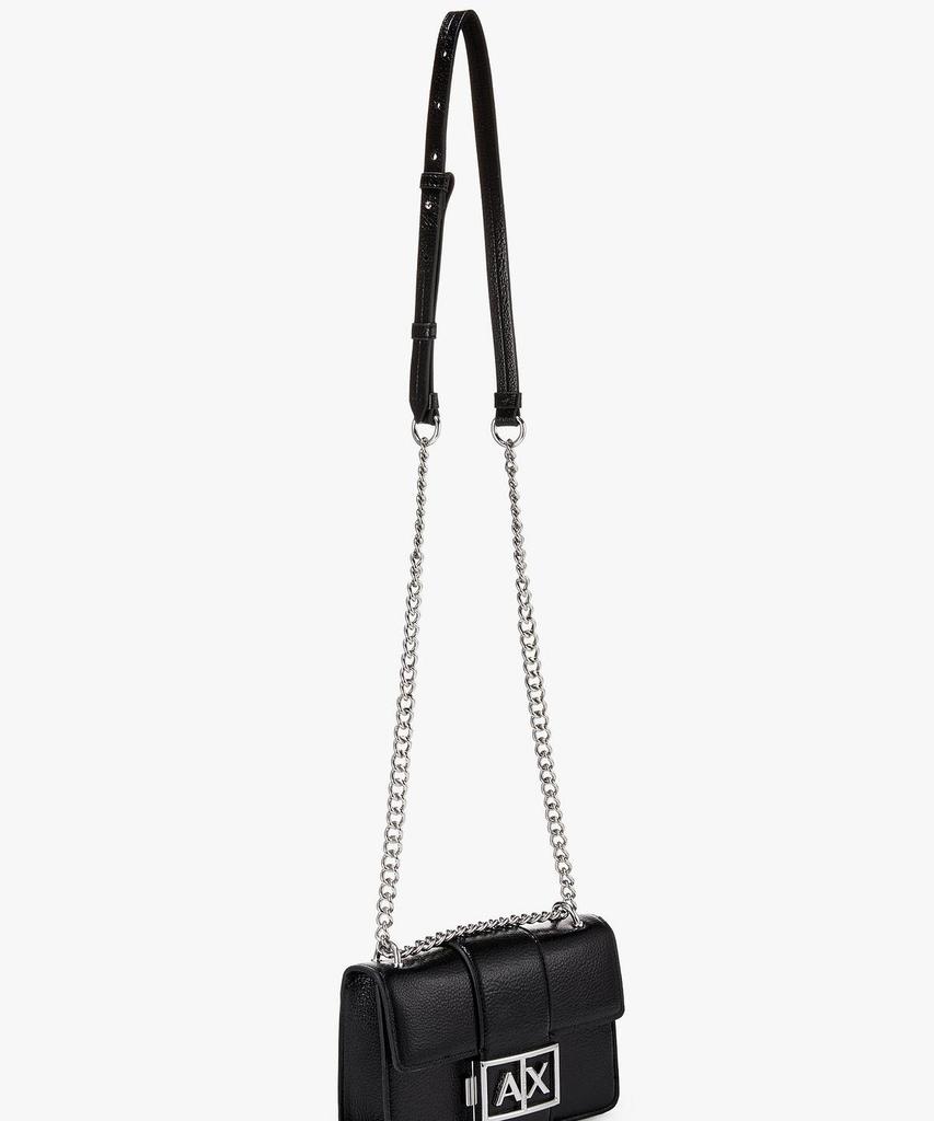 Женская сумка через плечо Armani Exchange с металлической застежкой-логотипом _Черный_A425170501