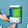 Wall Mounted Soap Dispenser, Manual Press, 500/1000ML Capacity, Suitable for Shampoo, Used Bottle, Bathroom Liquid