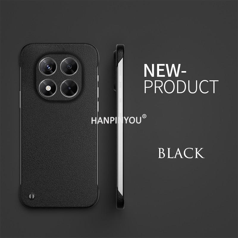 Роскошный чехол из кожи Litchi Grain для Xiaomi Note 14 Pro Plus Note 13 12 Turbo 11T Pro Poco X7 F5 X4GT безрамный матовый жесткий чехол для ПК с защитой от отпечатков пальцев