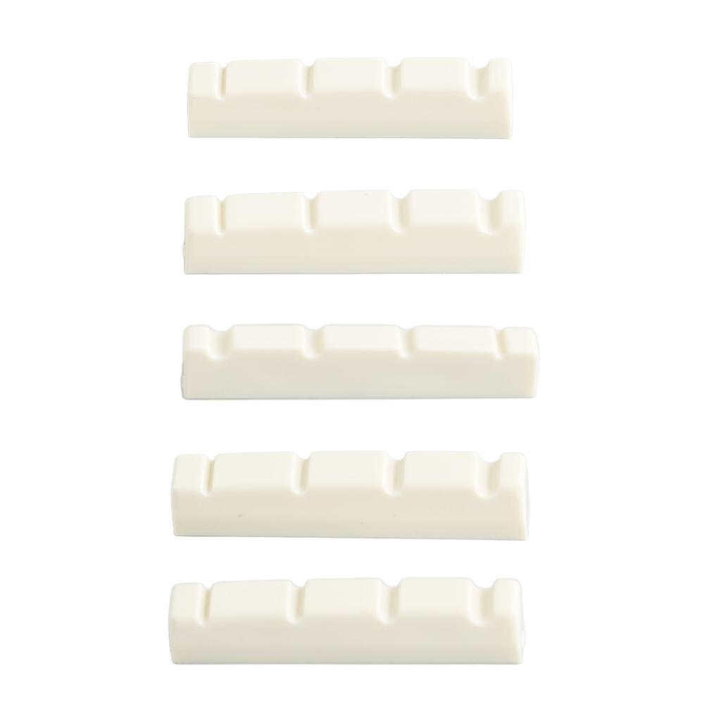 5PCS Guitar Nut Set Slotted Nut Musical Instrument Accessory for 4 String Electric Acoustic Guitar