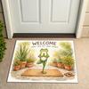 Cute Cartoon Dog Duck Welcome Doormat Non Slip Entryway Floor Rug Washable Crystal Velvet Porch Carpet